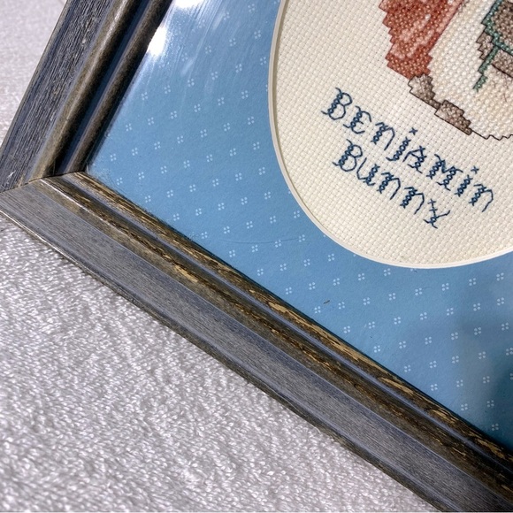 Vintage Handmade Benjamin Bunny Framed Cross Stitch Art - Picture 7 of 11
